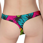 Colorful Palm Tree Pattern Print Women's Thong