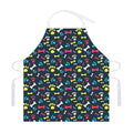 Colorful Paw And Bone Pattern Print Adjustable Apron