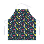 Colorful Paw And Bone Pattern Print Adjustable Apron