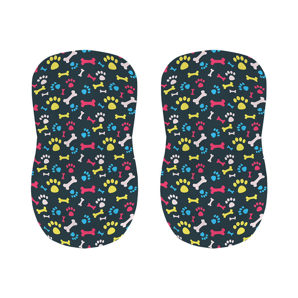 Colorful Paw And Bone Pattern Print Bar Stool Covers
