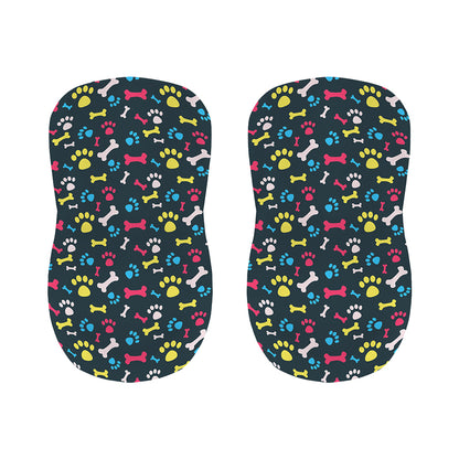 Colorful Paw And Bone Pattern Print Bar Stool Covers