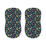 Colorful Paw And Bone Pattern Print Bar Stool Covers