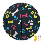 Colorful Paw And Bone Pattern Print Basketball