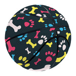 Colorful Paw And Bone Pattern Print Basketball