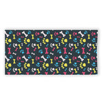 Colorful Paw And Bone Pattern Print Beach Towel