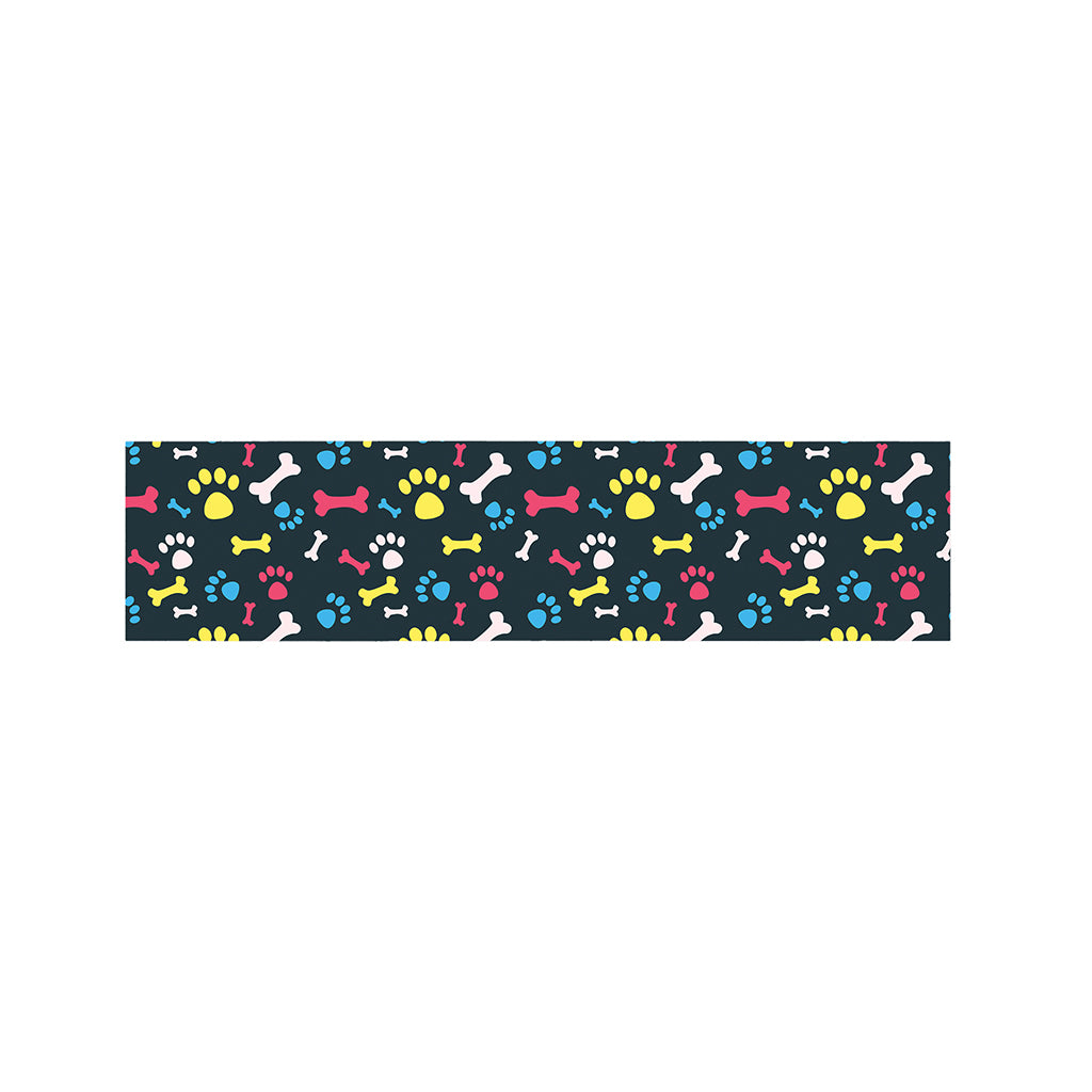 Colorful Paw And Bone Pattern Print Bed Runner