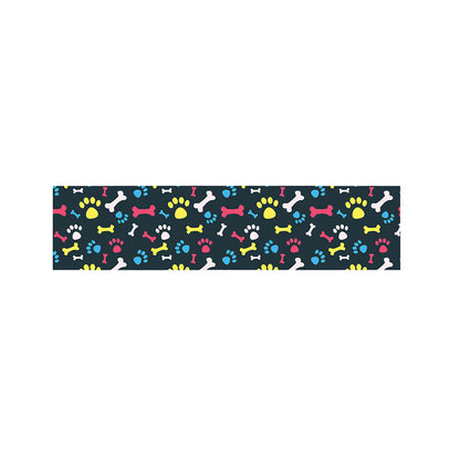 Colorful Paw And Bone Pattern Print Bed Runner