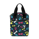 Colorful Paw And Bone Pattern Print Bible Tote Bag
