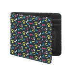 Colorful Paw And Bone Pattern Print Bifold Wallet