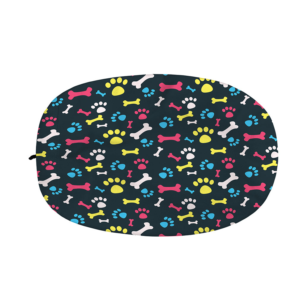 Colorful Paw And Bone Pattern Print Car Side Mirror Covers