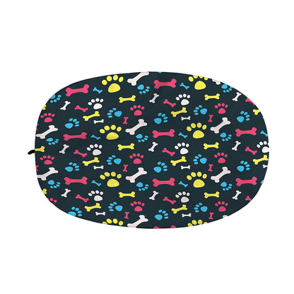 Colorful Paw And Bone Pattern Print Car Side Mirror Covers