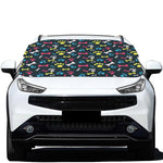 Colorful Paw And Bone Pattern Print Car Windshield Snow Cover
