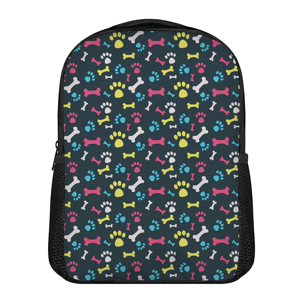 Colorful Paw And Bone Pattern Print Casual Backpack