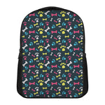 Colorful Paw And Bone Pattern Print Casual Backpack