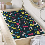 Colorful Paw And Bone Pattern Print Changing Pad Cover