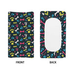 Colorful Paw And Bone Pattern Print Changing Pad Cover