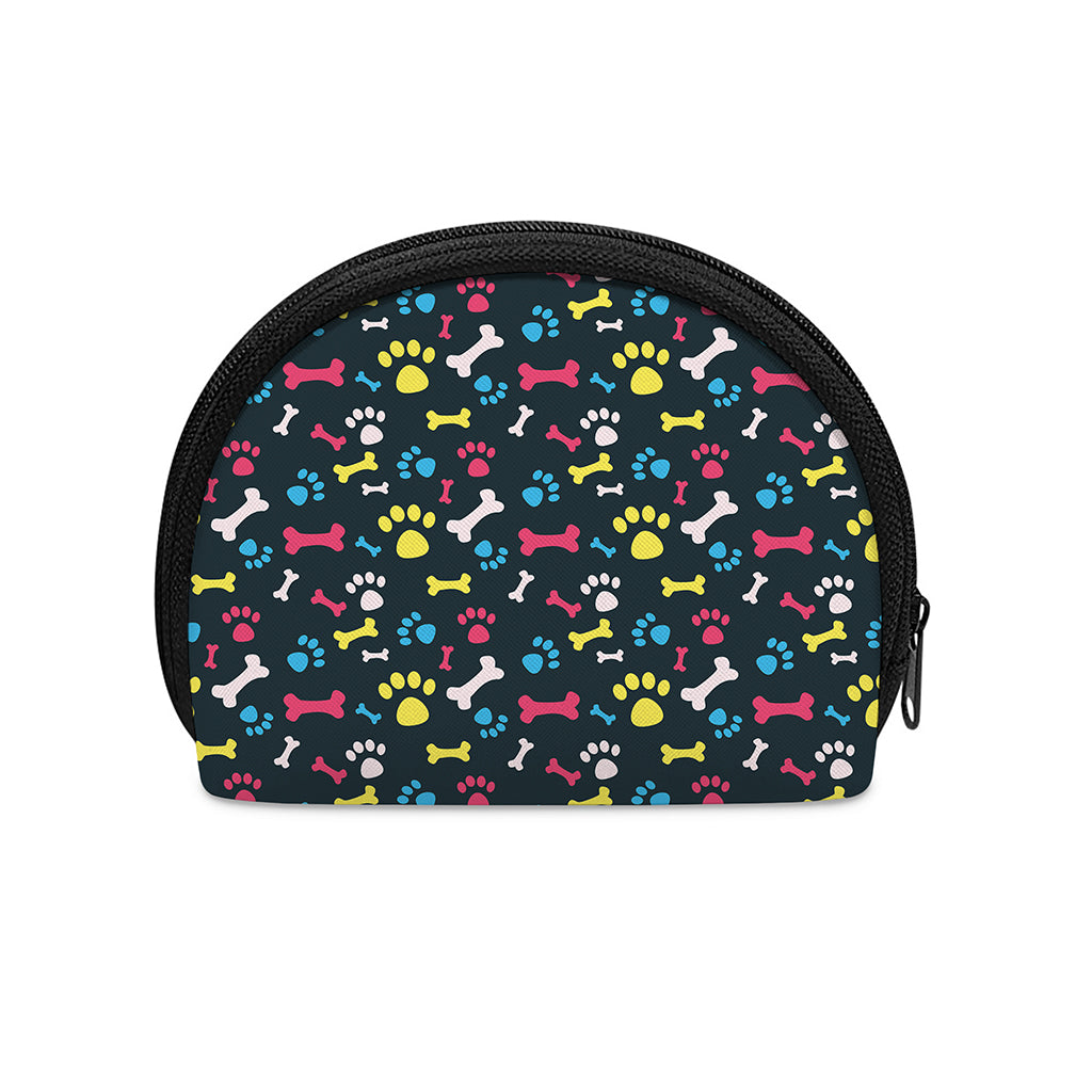 Colorful Paw And Bone Pattern Print Coin Purse