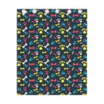 Colorful Paw And Bone Pattern Print Curtain
