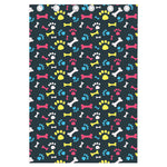 Colorful Paw And Bone Pattern Print Curtain