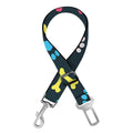 Colorful Paw And Bone Pattern Print Dog Seat Belt