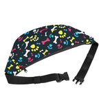 Colorful Paw And Bone Pattern Print Fanny Pack