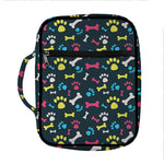 Colorful Paw And Bone Pattern Print Front Pocket Bible Bag