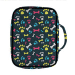 Colorful Paw And Bone Pattern Print Front Pocket Bible Bag