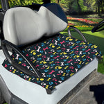 Colorful Paw And Bone Pattern Print Golf Cart Seat Cover