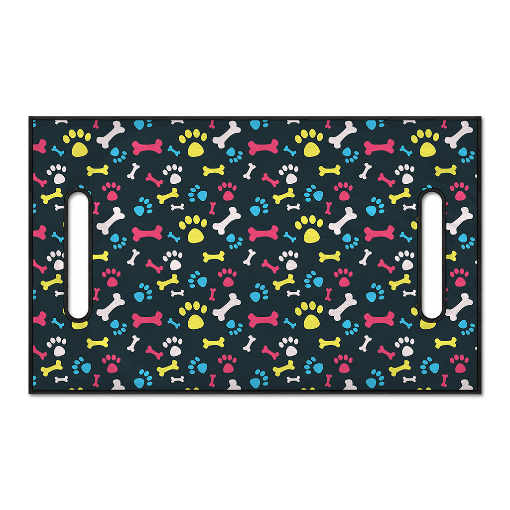 Colorful Paw And Bone Pattern Print Golf Cart Seat Cover