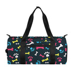 Colorful Paw And Bone Pattern Print Gym Bag