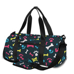 Colorful Paw And Bone Pattern Print Gym Bag