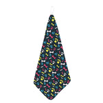 Colorful Paw And Bone Pattern Print Hand Towel