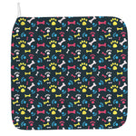 Colorful Paw And Bone Pattern Print Hand Towel