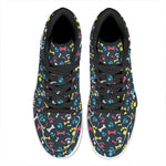 Colorful Paw And Bone Pattern Print High Top Leather Sneakers