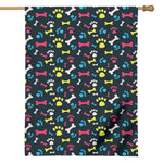 Colorful Paw And Bone Pattern Print House Flag