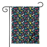 Colorful Paw And Bone Pattern Print House Flag