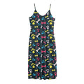 Colorful Paw And Bone Pattern Print Jersey Midi Cami Dress