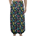Colorful Paw And Bone Pattern Print Lantern Pants