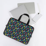 Colorful Paw And Bone Pattern Print Laptop Sleeve With Handle