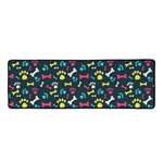 Colorful Paw And Bone Pattern Print Long Kitchen Mat
