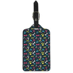 Colorful Paw And Bone Pattern Print Luggage Tag