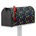 Colorful Paw And Bone Pattern Print Mailbox Cover