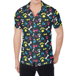 Colorful Paw And Bone Pattern Print Men's Shirt