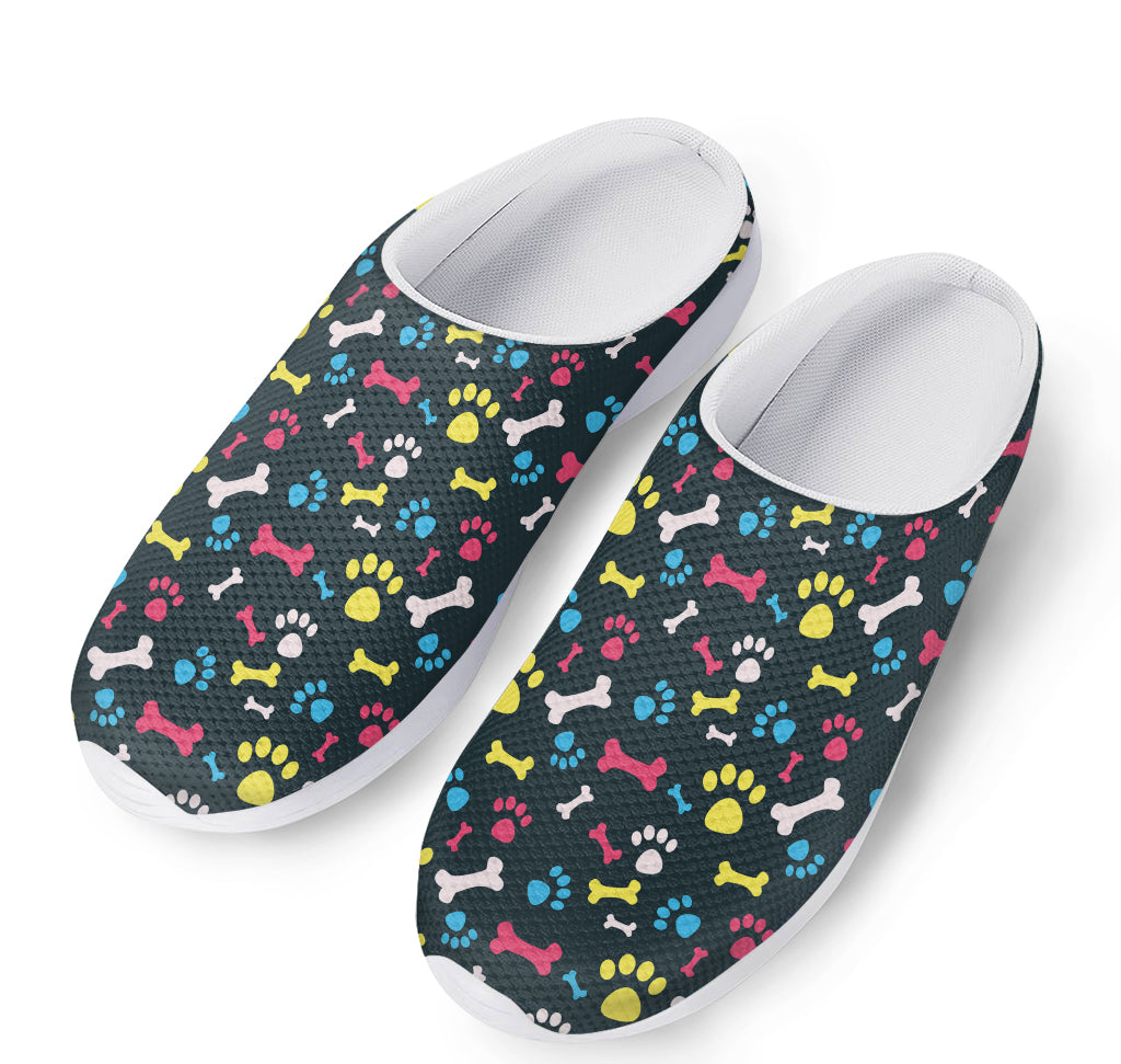 Colorful Paw And Bone Pattern Print Mesh Casual Shoes