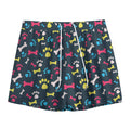 Colorful Paw And Bone Pattern Print Mesh Shorts