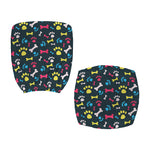 Colorful Paw And Bone Pattern Print Office Chair Cover