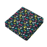 Colorful Paw And Bone Pattern Print Outdoor Seat Cushion Cover