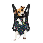 Colorful Paw And Bone Pattern Print Pet Carrier Backpack