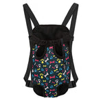 Colorful Paw And Bone Pattern Print Pet Carrier Backpack