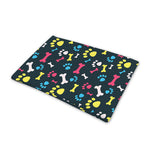 Colorful Paw And Bone Pattern Print Pet Cooling Mat Cover